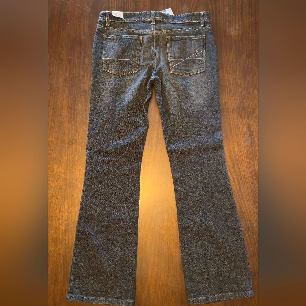 Bisou Bisou "Bisou Basic Med Black Wash" Flare Wide‎ Leg Jeans Size 10 - Picture 10 of 12